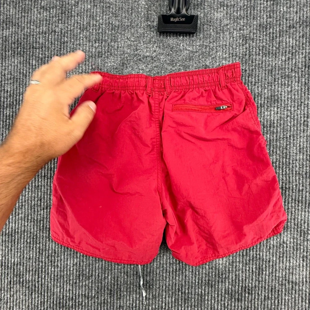 AFTCO Fishing Shorts Boys Size L 14/16 Red Excellent Nylon Drawstring Mesh Lined